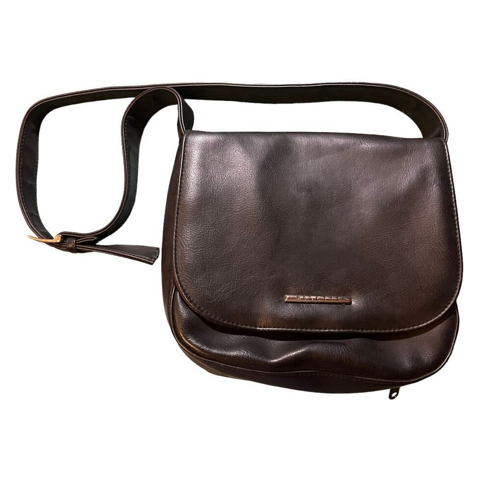 Rosetti Black Faux Leather Shoulder Bag Purse Built-in Wallet, Organizer, Mirror